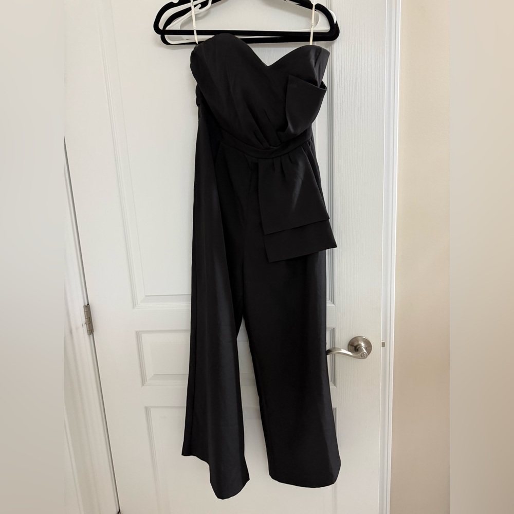 Lulus- Elegant Black Strapless Jumpsuit